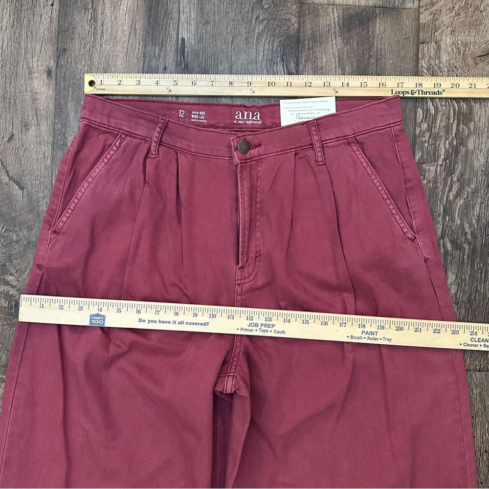 ana High Rise Wide Leg Pants Women’s Size 12 Hawthorne Rose - Picture 4 of 10
